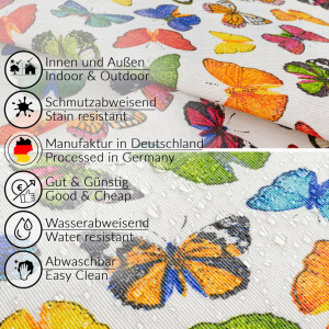 Tischdecke Stoff Tischwäsche Textil abwaschbar Tischtuch Baumwolle Polyester Colorful Butterflies 90x130cm Outdoor Tischdecke
