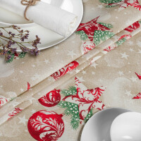 Tischdecke Stoff Tischwäsche Textil abwaschbar Tischtuch Baumwolle Polyester Christmas Red 160x100cm Outdoor Tischdecke