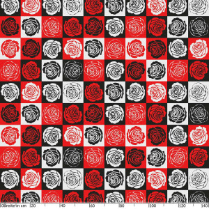 Wachstischdecke abwaschbar Wachstuch Rosen PopArt Retro Style Rot Schwarz Weiß