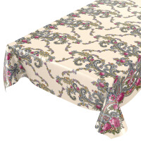 Wachstuch Tischdecke abwaschbar Wachstischdecke Oriental Blumen Muster Creme Bunt