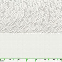 Tischschoner Tischmolton Weiß mit Muster Tischpolster 2,2mm Vlies Meterware 20m - 160x140cm