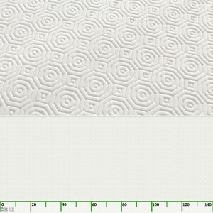 Tischschoner Tischmolton Weiß mit Muster Tischpolster 2,2mm Vlies Meterware 20m