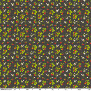 Wachstuch Tischdecke Weiße Punkte - Dots - Tupfen mit Kirschen und Blüten 140x140cm