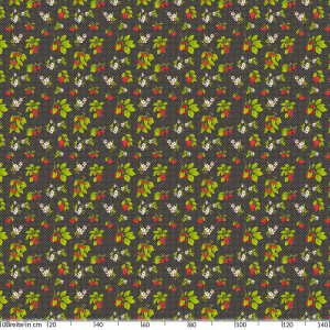 Wachstuch Tischdecke Weiße Punkte - Dots - Tupfen mit Kirschen und Blüten Rund 120cm