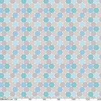 Wachstuch Tischdecke Fractal Geometrie Blumen Brau-Blau 140x140cm