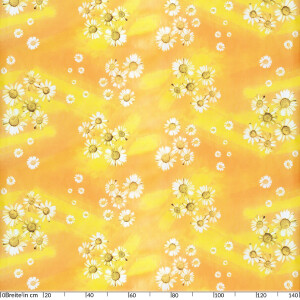 Wachstuch Tischdecke Gelbe Kamille Blumen Rund 100cm