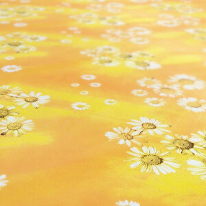 Wachstuch Tischdecke Gelbe Kamille Blumen Oval 180x140cm