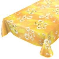 Wachstuch Tischdecke Gelbe Kamille Blumen 240x140cm mit Saum