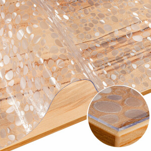 Tischfolie transparent 1,5mm Tischschutzfolie bedruckt mit Motiv Steine