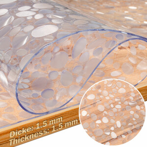 Tischfolie transparent 1,5mm Tischschutzfolie bedruckt mit Motiv Steine