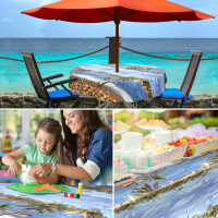 Wachstuch Tischdecke abwaschbar Wachstischdecke Gartentischdecke Wachstischtuch Urlaub Strand Meer