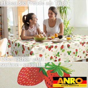 Wachstuch Tischdecke abwaschbar Wachstischdecke Gartischdecke Outdoor Tischdecke Erdbeeren