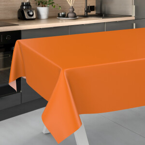 Wachstuch Tischdecke abwaschbar Wachstischdecke Gartentischdecke  Outdoor Tischdecke Meterware Uni Orange