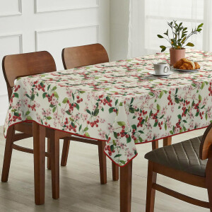 Abwaschbare Tischdecke Stofftischdecke Textil Tischtuch Gartentischdecke Meterware Kirsche