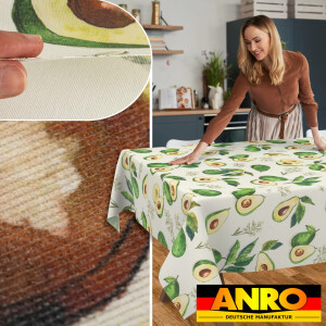 Abwaschbare Tischdecke Stofftischdecke Textil Tischtuch Gartentischdecke Meterware Avocado