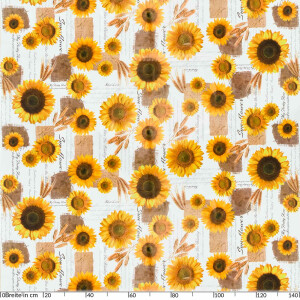 Sonnenblumen Patchwork Jute 180x140cm Wachstuch Tischdecke