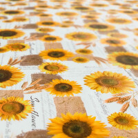 Sonnenblumen Patchwork Jute 200x140cm Wachstuch Tischdecke