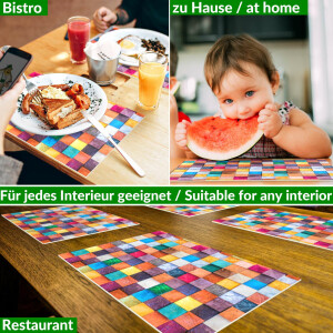 Tischsets Platzsets PVC Platzdeckchen abwaschbar Tischuntersetzer Mosaik 35x50cm