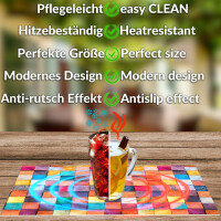 Tischsets Platzsets PVC Platzdeckchen abwaschbar Tischuntersetzer Mosaik 35x50cm