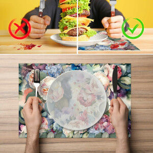 Perfektes Tischset für stilvolle Mahlzeiten –  Rosen 30x45cm