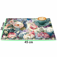 Tischsets Platzsets PVC Platzdeckchen abwaschbar Tischuntersetzer Rosen 30x45cm