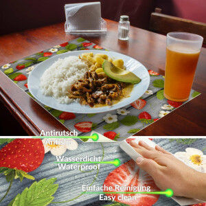 Perfektes Tischset für stilvolle Mahlzeiten –  Zitrone Holz Grau 35x50cm