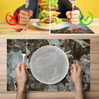 Perfektes Tischset für stilvolle Mahlzeiten –  Marmor Dunkel 35x50cm