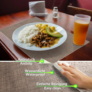 Perfektes Tischset für stilvolle Mahlzeiten –  Uni Leinen Braun 35x50cm