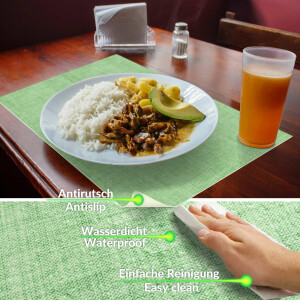 Perfektes Tischset für stilvolle Mahlzeiten –  Uni Leinen green 35x50cm