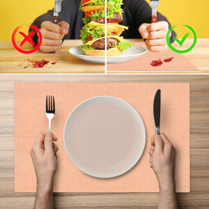 Perfektes Tischset für stilvolle Mahlzeiten –  Uni Leinen peach 35x50cm