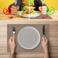 Perfektes Tischset für stilvolle Mahlzeiten –  Uni Leinen Braun 30x45cm