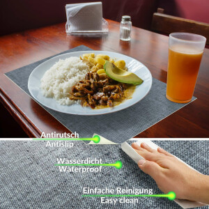 Perfektes Tischset für stilvolle Mahlzeiten –  Uni Leinen Dark 30x45cm