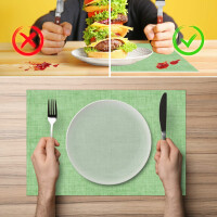 Perfektes Tischset für stilvolle Mahlzeiten –  Uni Leinen green 30x45cm