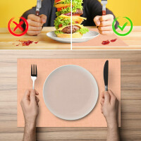 Perfektes Tischset für stilvolle Mahlzeiten –  Uni Leinen peach 30x45cm