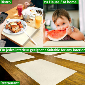 Perfektes Tischset für stilvolle Mahlzeiten –  Glitzer Uni Beige 30x45cm