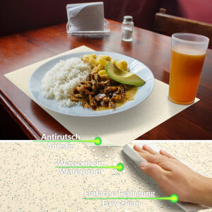 Perfektes Tischset für stilvolle Mahlzeiten –  Glitzer Uni Beige 30x45cm