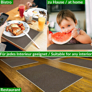 Perfektes Tischset für stilvolle Mahlzeiten –  Glitzer Uni Braun 30x45cm