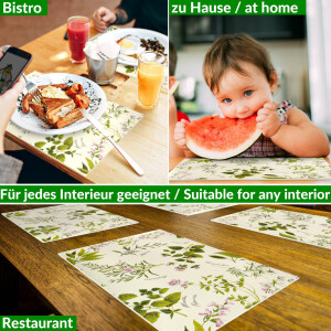 Tischsets Platzsets PVC Platzdeckchen abwaschbar Tischuntersetzer Botanica 30x45cm