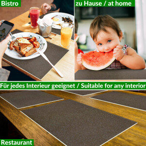 Perfektes Tischset für stilvolle Mahlzeiten –  Glitzer Uni Braun 35x50cm