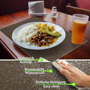 Perfektes Tischset für stilvolle Mahlzeiten –  Glitzer Uni Braun 35x50cm