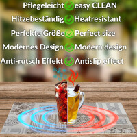 Tischsets Platzsets PVC Platzdeckchen abwaschbar Tischuntersetzer Patchwork Holz Liebe 30x45cm