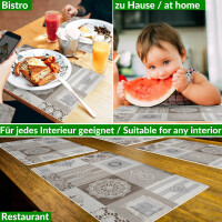 Tischsets Platzsets PVC Platzdeckchen abwaschbar Tischuntersetzer Patchwork Holz Liebe 35x50cm