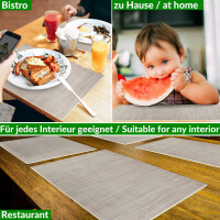 Tischsets Platzsets PVC Platzdeckchen abwaschbar Tischuntersetzer Falschuni Beige 35x50cm