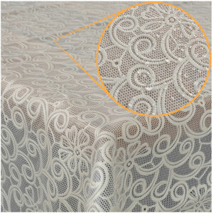 Tischdecke abwaschbar Spitzentischdecken Lace Vinyl...