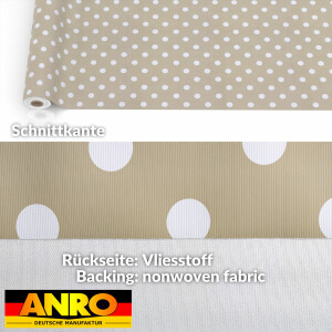 Wachstuch Tischdecke Wachstischdecke abwaschbare Tischdecke Wachstuch Meterware Gartentischdecke Punkte Beige