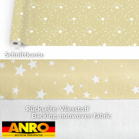 Weihnachtstischdecke Wachstuch Tischdecke Weihnachten Wachstischdecke abwaschbar Stern Motiv Beige