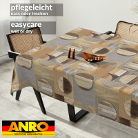 Wachstuch Tischdecke Wachstischdecke abwaschbare Tischdecke Wachstuch Meterware Gartentischdecke Holz Patchwork Braun