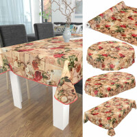 Wachstuch Tischdecke abwaschbar Oldtime Rosen Beige Wachstischdecke Meterware Outdoor Tischdecke 140x140cm