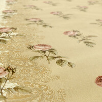 Abwaschbare Tischdecke Rosen Beige Bordüre Wachstuch Wachstuchtischdecke 100x140cm