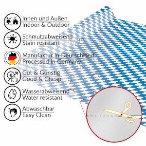 Wachstuch Tischdecke abwaschbare Wachstischdecke Bayerische Raute Oktoberfest Tischdecke 2000x140cm (10m)